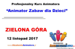 Kurs Animatora Zielona Góra - 12.11.2017
