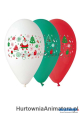 Balony Premium „Mikołaj”, czerwone, zielone i białe, 12″