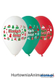 Balony Premium „Wesołych Świąt”, 3 kolory, 12″ / 5 szt.