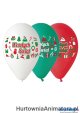 Balony Premium „Wesołych Świąt”, 3 kolory, 12″ / 5 szt.