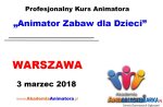 Kurs Animatora WARSZAWA 03.03.2018