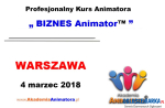 Kurs Animatora - BIZNES Animator™ Warszawa 04.03.2018